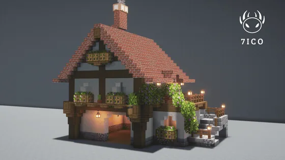 Rustic Medieval Bakery House Minecraft schematic