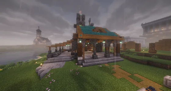 Rustic Medieval Blacksmith House Minecraft schematic