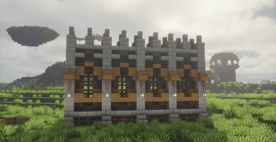 Rustic Medieval Wall Decoration Minecraft schematic