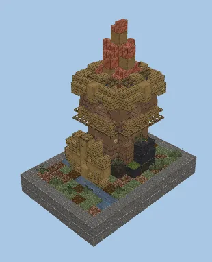 Rustic Medieval Watermill House Minecraft schematic