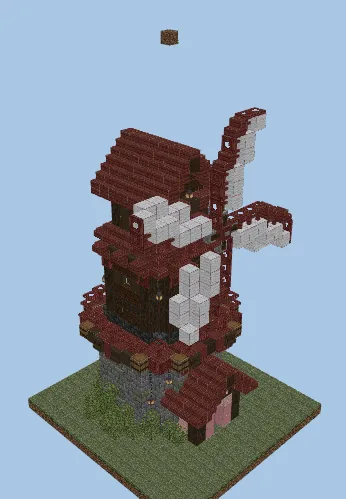Rustic Medieval Windmill Farm Structure Minecraft schematic preview