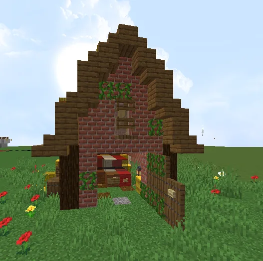 Rustic Old Barn with Abandoned Car Minecraft schematic