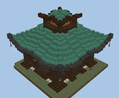 Savanna Riverside Asian Style Dojo Sanctuary Minecraft schematic preview