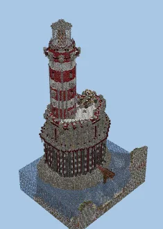 Seaside Lighthouse Tower Minecraft schematic