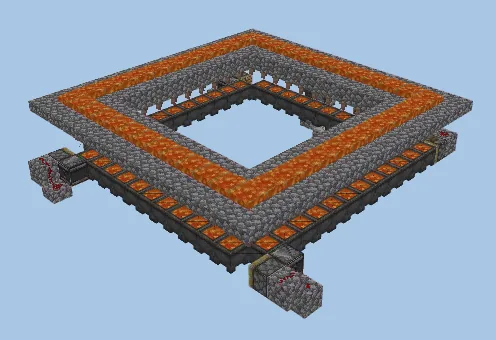 Semi Automatic Lava Farm Minecraft schematic