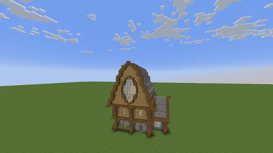 Rustic Semi-Oval Starter Home Minecraft schematic