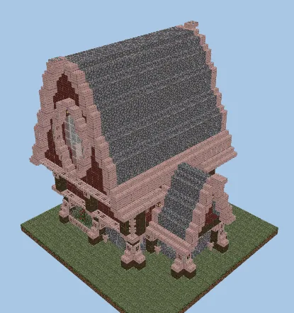 Rustic Semi-Oval Starter Home Minecraft schematic