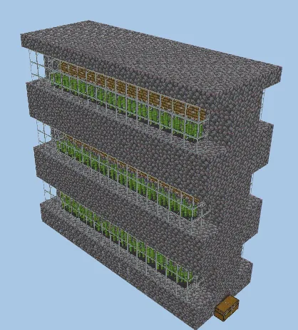 Simple 3-Tier Sugar Cane Farm Minecraft schematic preview