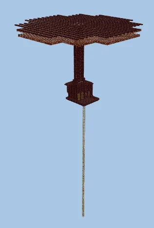 Simple Automatic Gold and XP Farm Minecraft schematic preview