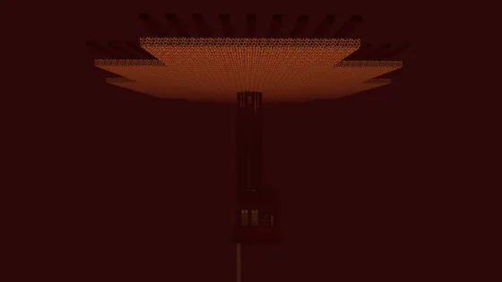 Simple Automatic Gold and XP Farm Minecraft schematic