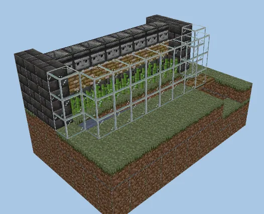 Simple Automatic Sugar Cane Farm Minecraft schematic