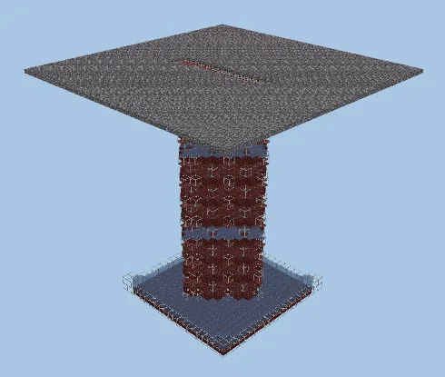 Simple Creeper Farm for Rocket Production Minecraft schematic