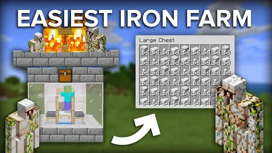 Simple Iron Farm For 220 Per Hour Minecraft schematic