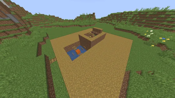 Simple Iron Farm With Auto Crafter Minecraft schematic