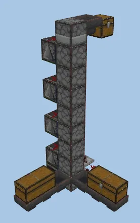 Simple Item Dropper Elevator Minecraft schematic