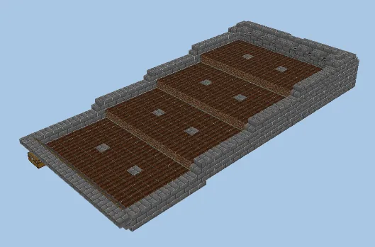 Simple Semi-Automatic Wheat Farm Minecraft schematic