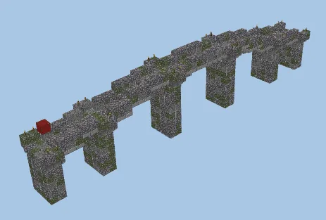 Simple Stone River Bridge Minecraft schematic