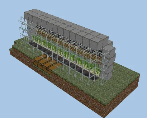 Simple Sugar Cane Farm Design Minecraft schematic