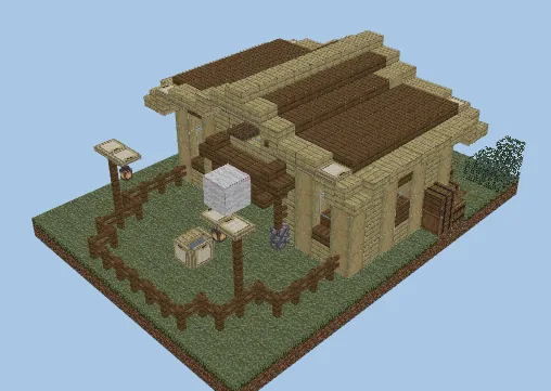 Simple Village Barn Minecraft schematic preview