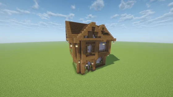 Simple Wooden House No Interior Minecraft schematic