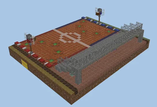 Slime Block Basketball Court With Scoreboard Minecraft schematic preview