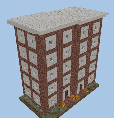 Small Brick Townhouse With Jack-o-Lanterns Minecraft schematic