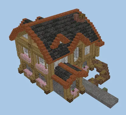 Small Decorated Medieval House Schematic Minecraft schematic preview