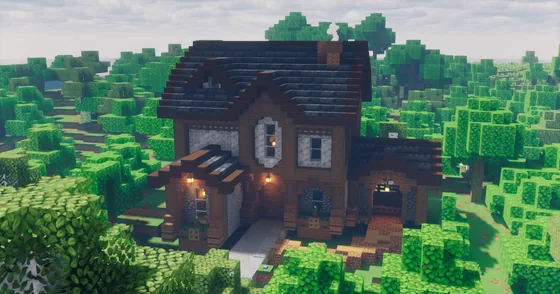 Small Decorated Medieval House Schematic Minecraft schematic