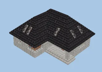 Small Furnished Quartz House Minecraft schematic preview