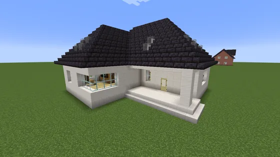 Small Furnished Quartz House Minecraft schematic