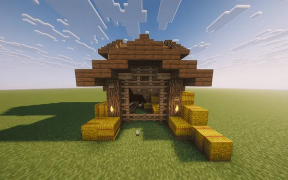 Small Horse Stable Design Minecraft schematic