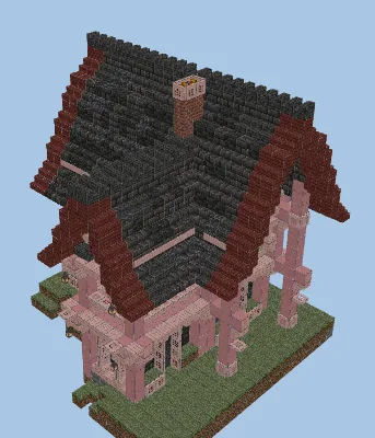 Small Medieval Starter House Design Minecraft schematic