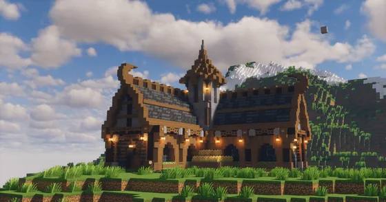 Small Medieval Starter House Schematic Minecraft schematic