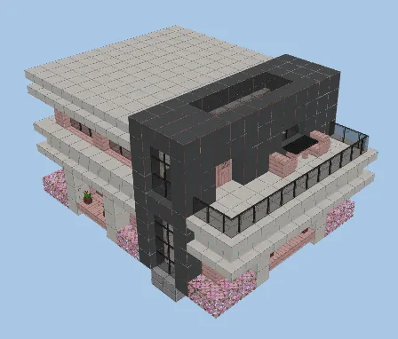Small Modern Home Design Minecraft schematic