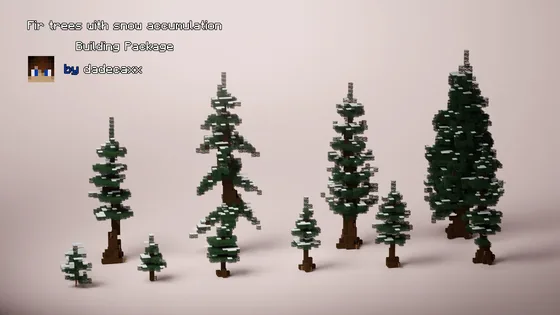 Snow-Covered Conifer Tree Pack for Minecraft Winter Biomes Minecraft schematic