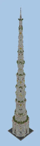 Solarpunk Quartz Tower Minecraft schematic preview