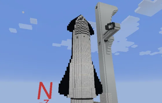 SpaceX Starship Vehicle Minecraft schematic