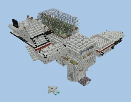 Spacious Futuristic Sky Base Minecraft schematic