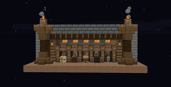 Spruce Adobe Trading Hall Minecraft schematic
