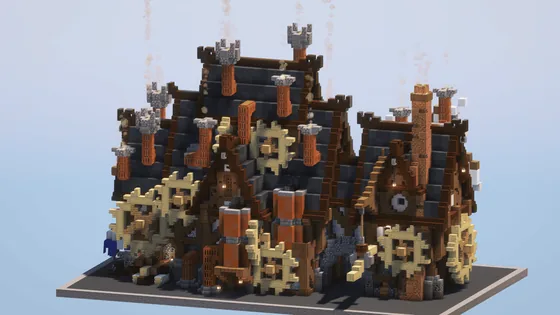 Steampunk Palace Large House Minecraft schematic