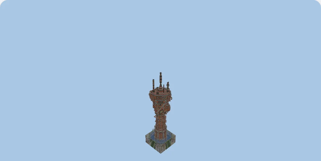 Steampunk Skyscraper Model 5 Tower Minecraft schematic preview