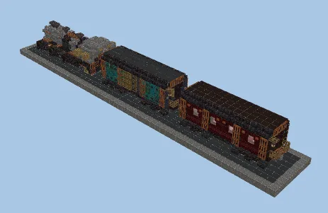 Steampunk Steam Train Vehicle Minecraft schematic