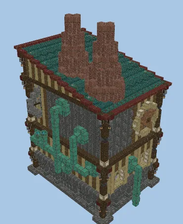Steampunk Wood Farm Structure Minecraft schematic