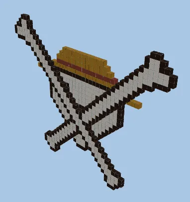 Straw Hat Pirates Ship Skull Minecraft schematic