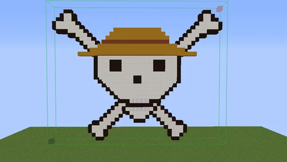 Straw Hat Pirates Ship Skull Minecraft schematic