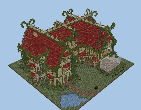 Strawberry House Design Minecraft schematic