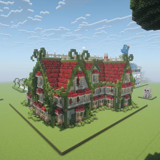 Strawberry House Design Minecraft schematic