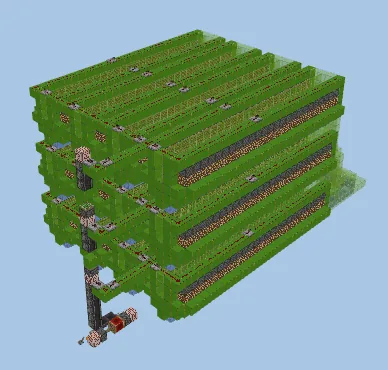 Sugar Cane Farm 1800 Per Hour Minecraft schematic preview