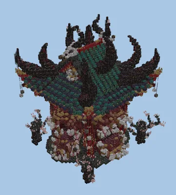 Sukuna Cursed Reliquary Ancient Japanese Temple Build Minecraft schematic preview