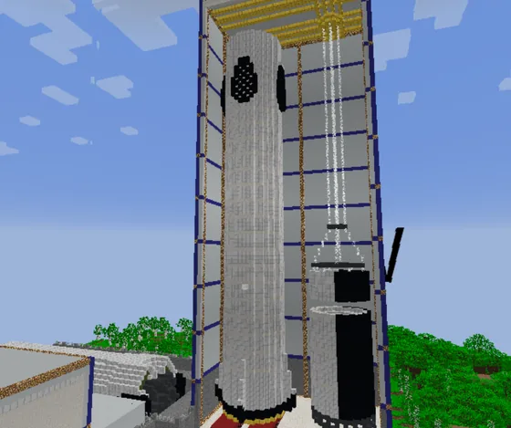 Super Heavy Booster Rocket Minecraft schematic